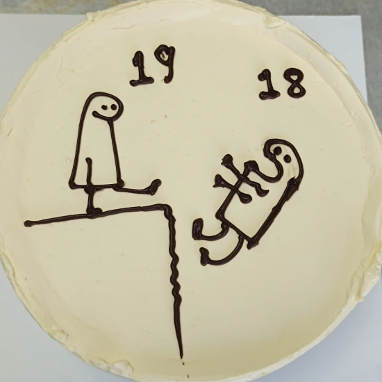 Çöp Adam Yazılı Retro Pasta 2